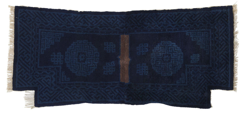 ANTIQUE CHINESE PAO TAO DO BLUE SADDLECLOTH 1'9